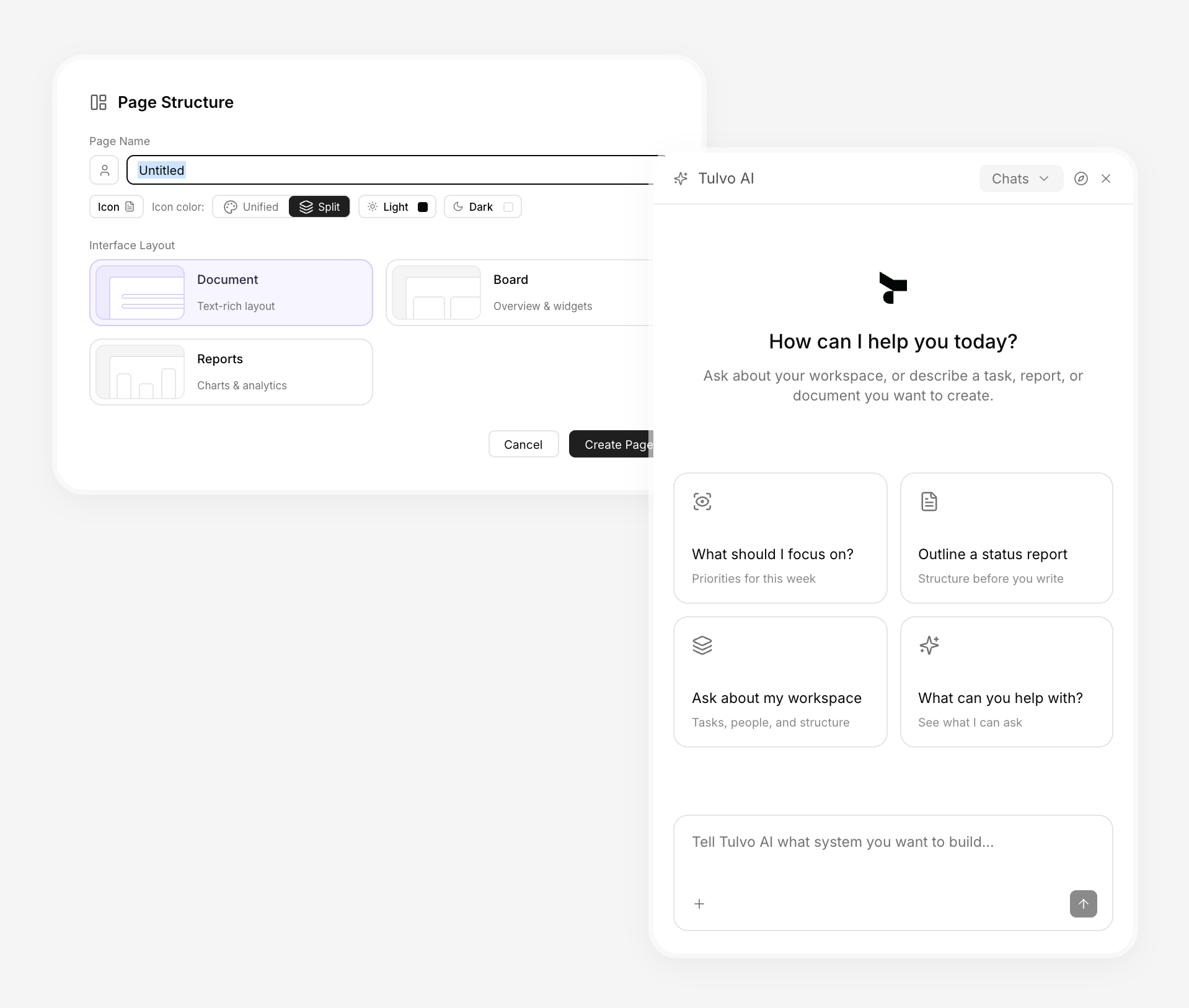 Tulvo dashboard mock-up — Tulvo AI